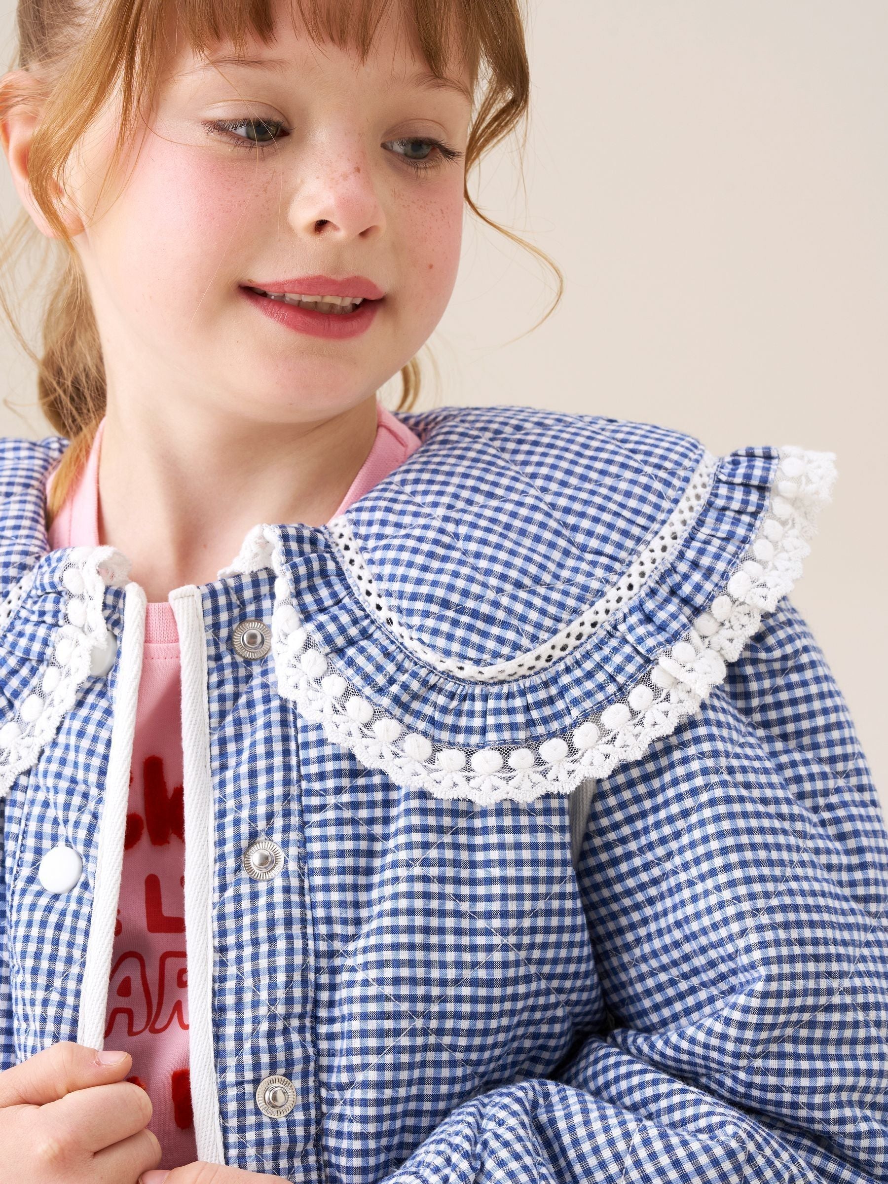 Dsiney Kidz - Angel & Rocket Blue Lottie Quilted Lace Trim Collar Jacket image 2