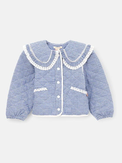 Dsiney Kidz - Angel & Rocket Blue Lottie Quilted Lace Trim Collar Jacket image 5