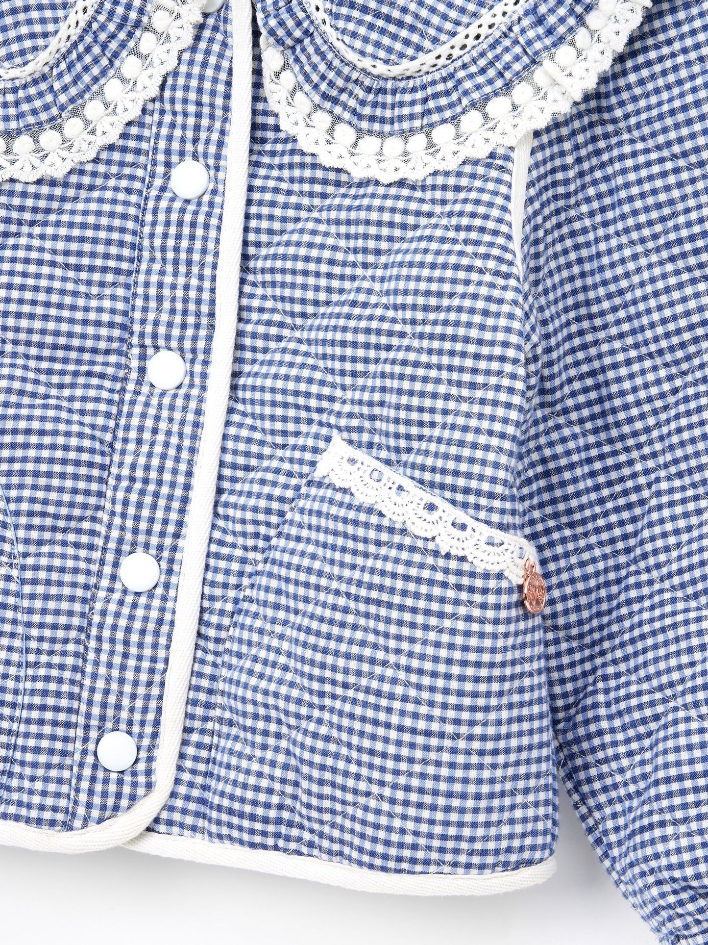Dsiney Kidz - Angel & Rocket Blue Lottie Quilted Lace Trim Collar Jacket image 7