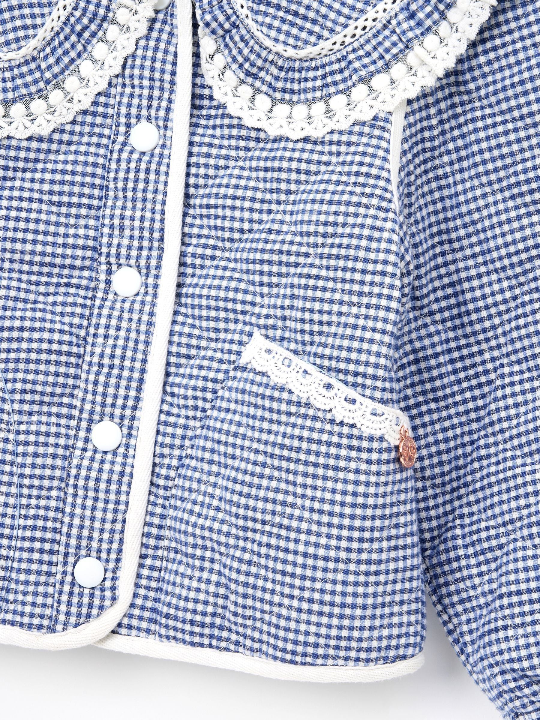 Dsiney Kidz - Angel & Rocket Blue Lottie Quilted Lace Trim Collar Jacket image 7