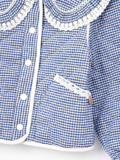 Dsiney Kidz - Angel & Rocket Blue Lottie Quilted Lace Trim Collar Jacket image 7