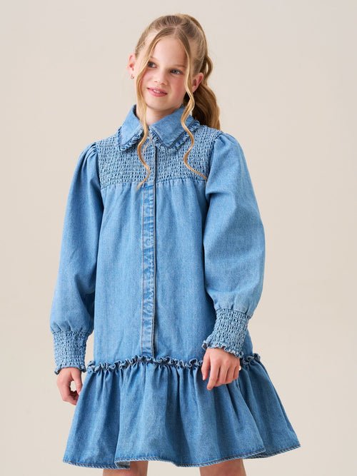 Dsiney Kidz - Angel & Rocket Blue Harper Shirred Denim Shirt Dress image 1