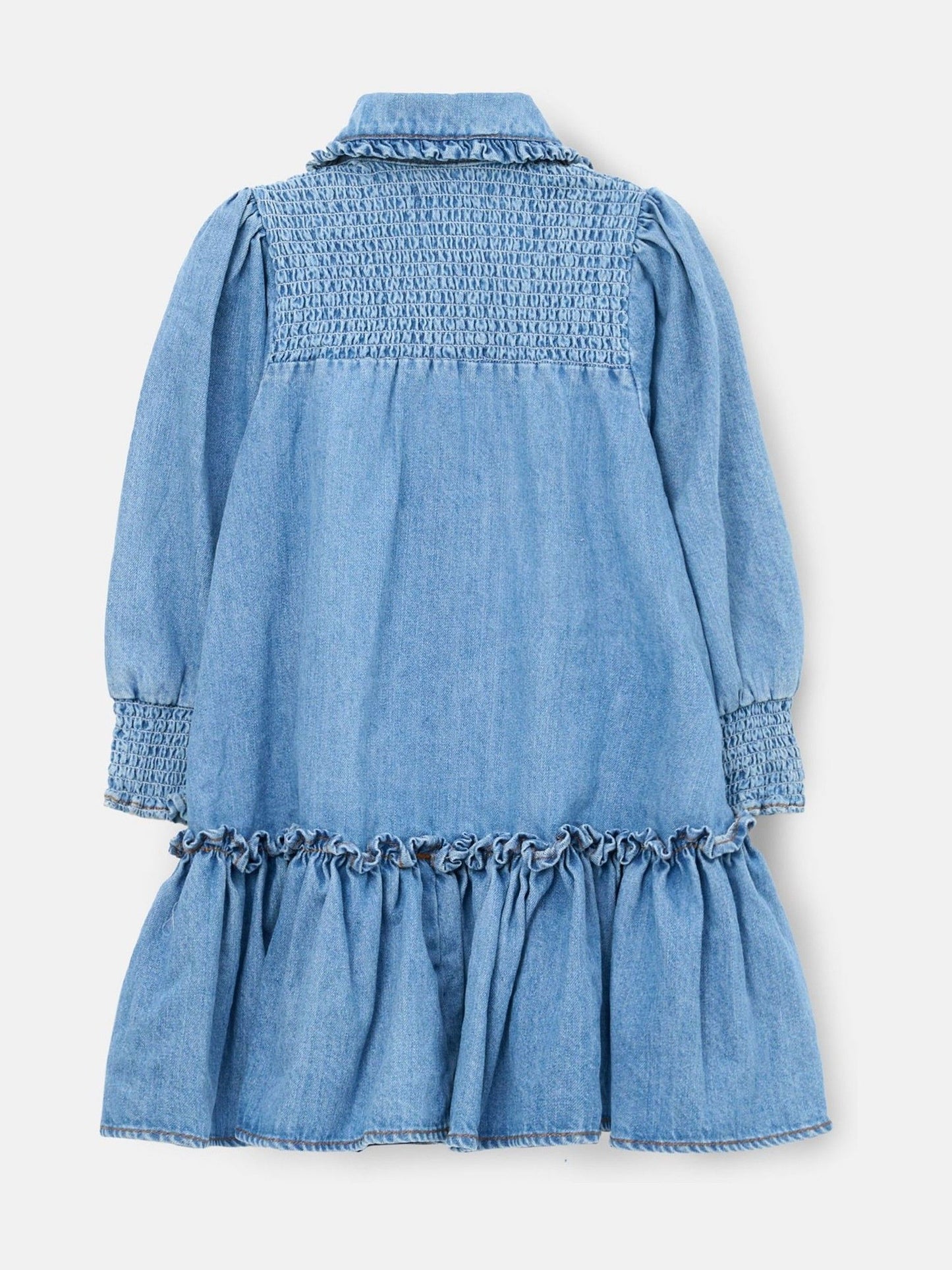 Angel & Rocket Blue Harper Shirred Denim Shirt Dress image 8