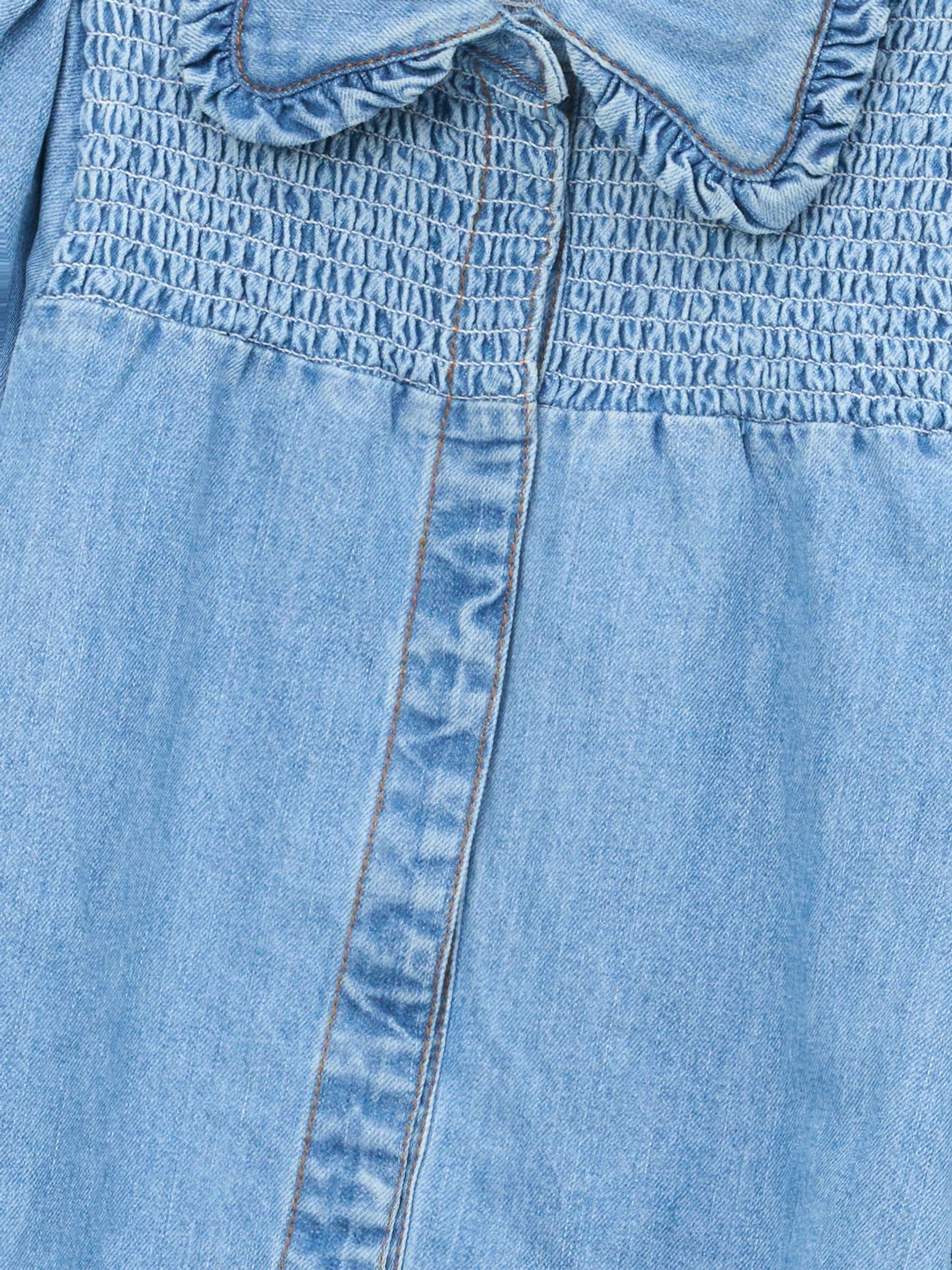 Angel & Rocket Blue Harper Shirred Denim Shirt Dress image 9