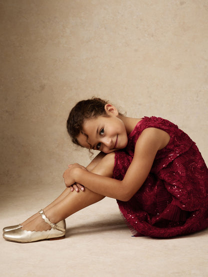 Reiss Red Dulcie 3-9 yrs Sequin-Embellished Tiered Dress - image 4