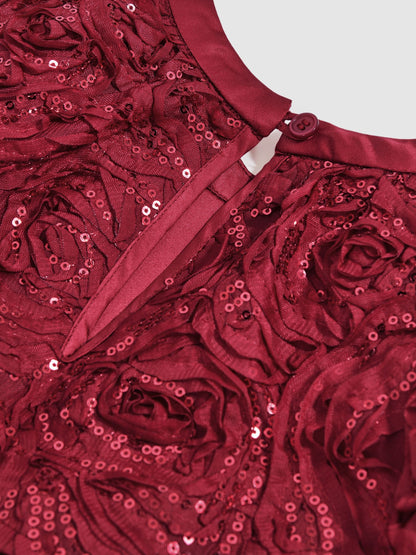 Reiss Red Dulcie 3-9 yrs Sequin-Embellished Tiered Dress - image 5