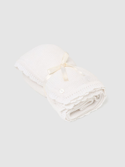 Angel & Rocket Cream Aubrey Knitted Blanket image 1