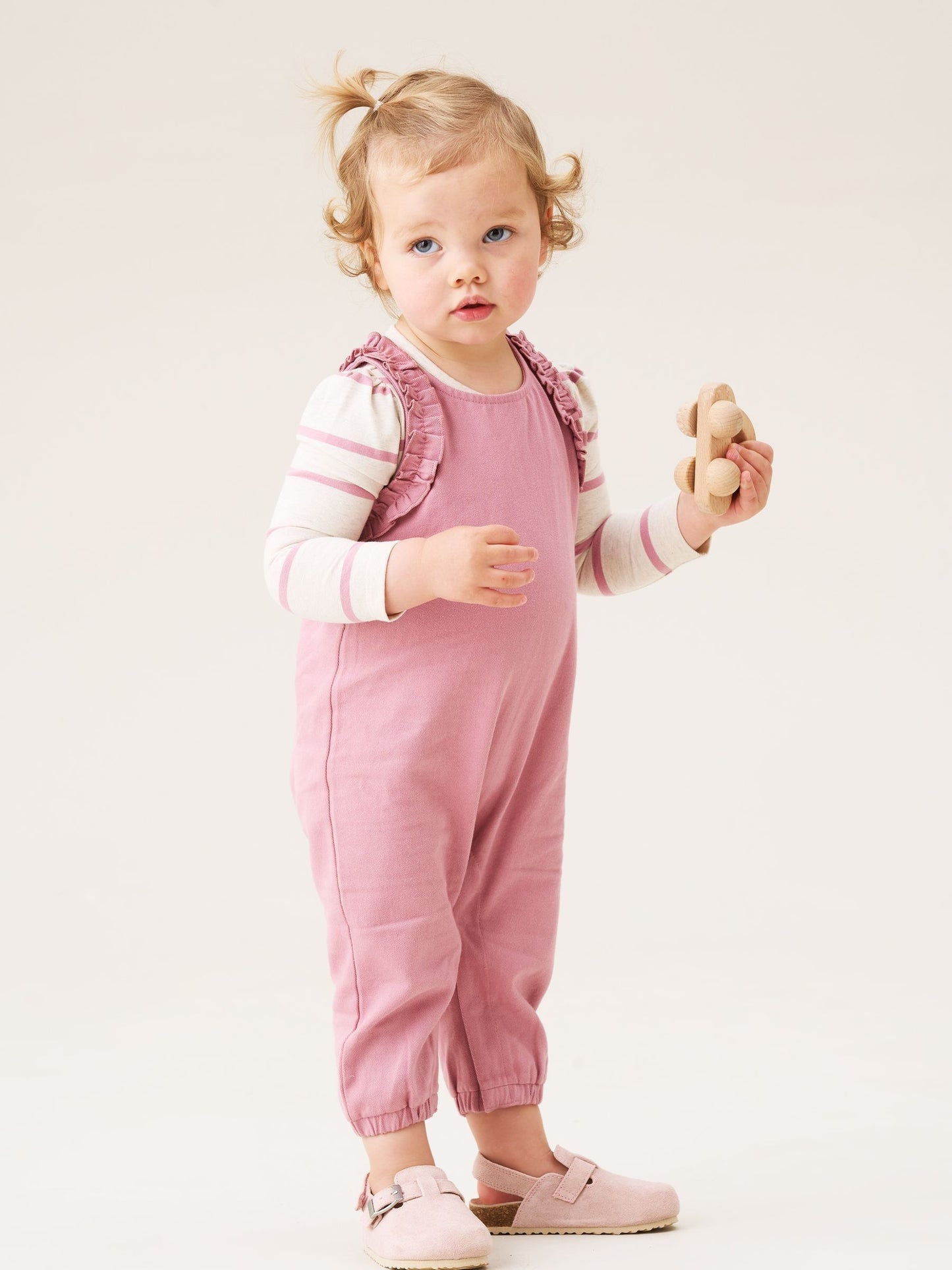 Angel & Rocket Pink Mila Frill Shoulder Dungaree And Print Bodysuit image 4