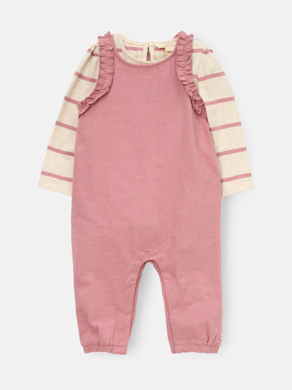 Angel & Rocket Pink Mila Frill Shoulder Dungaree And Print Bodysuit image 5