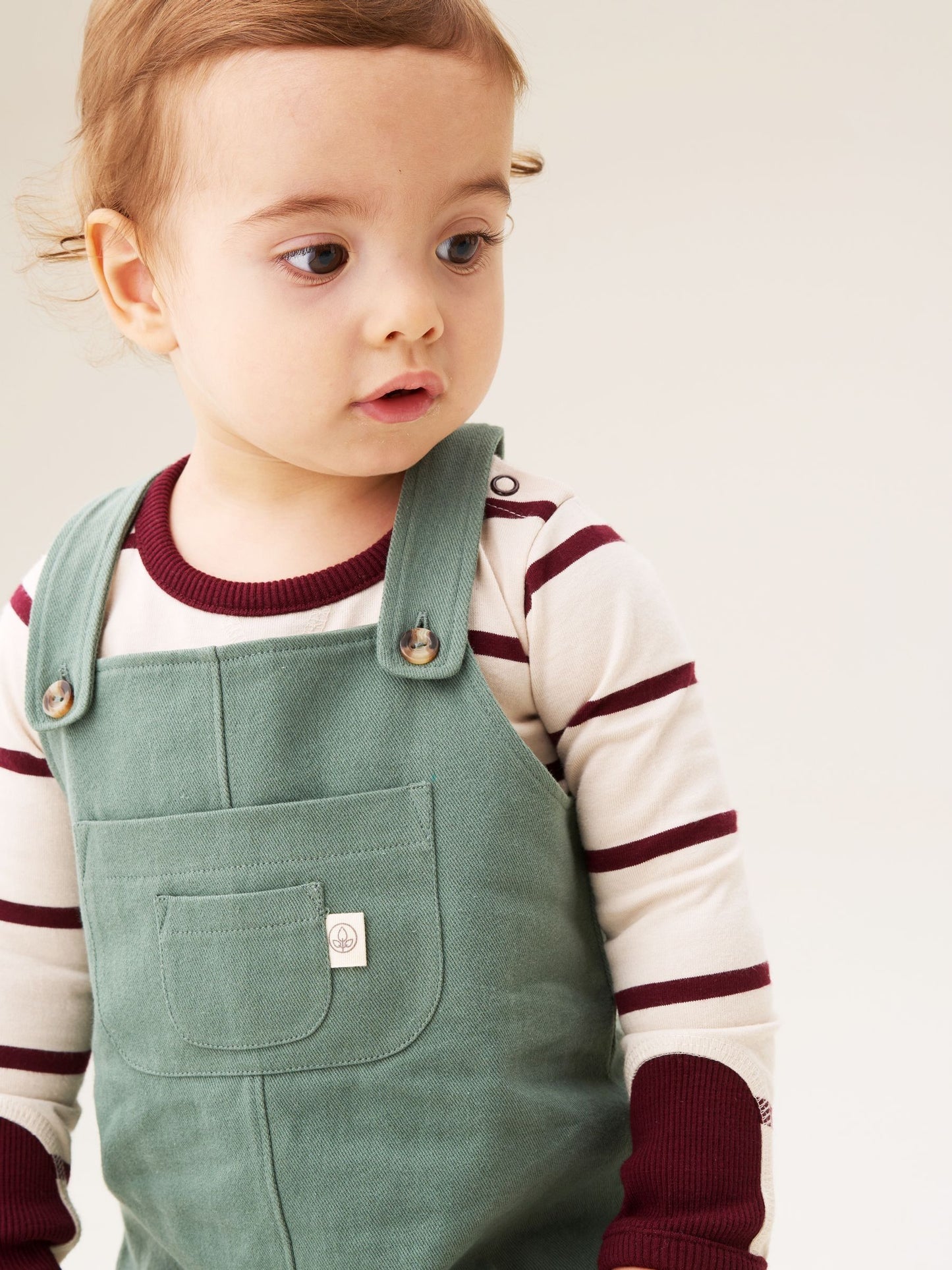 Angel & Rocket Green George Mini Twill Dungaree Set image 5