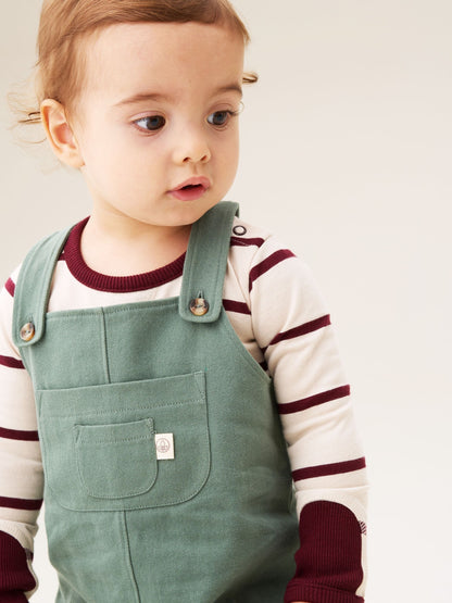 Angel & Rocket Green George Mini Twill Dungaree Set image 5