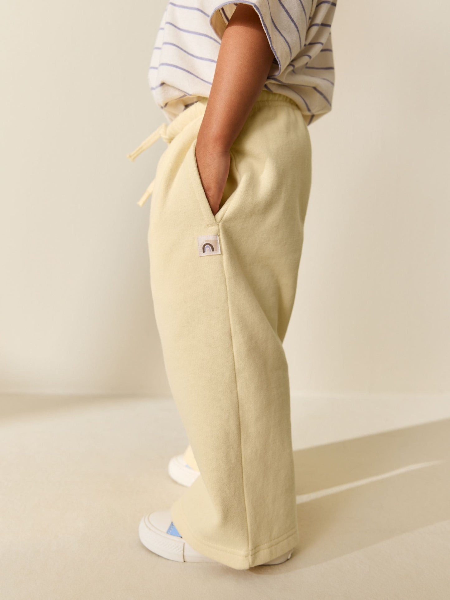 Butter Yellow Wide Leg Sweat Joggers (3mths-7yrs) image 3