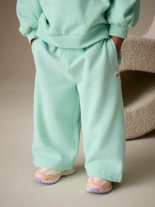 Mint Green Wide Leg Sweat Joggers (3mths-7yrs) image 1