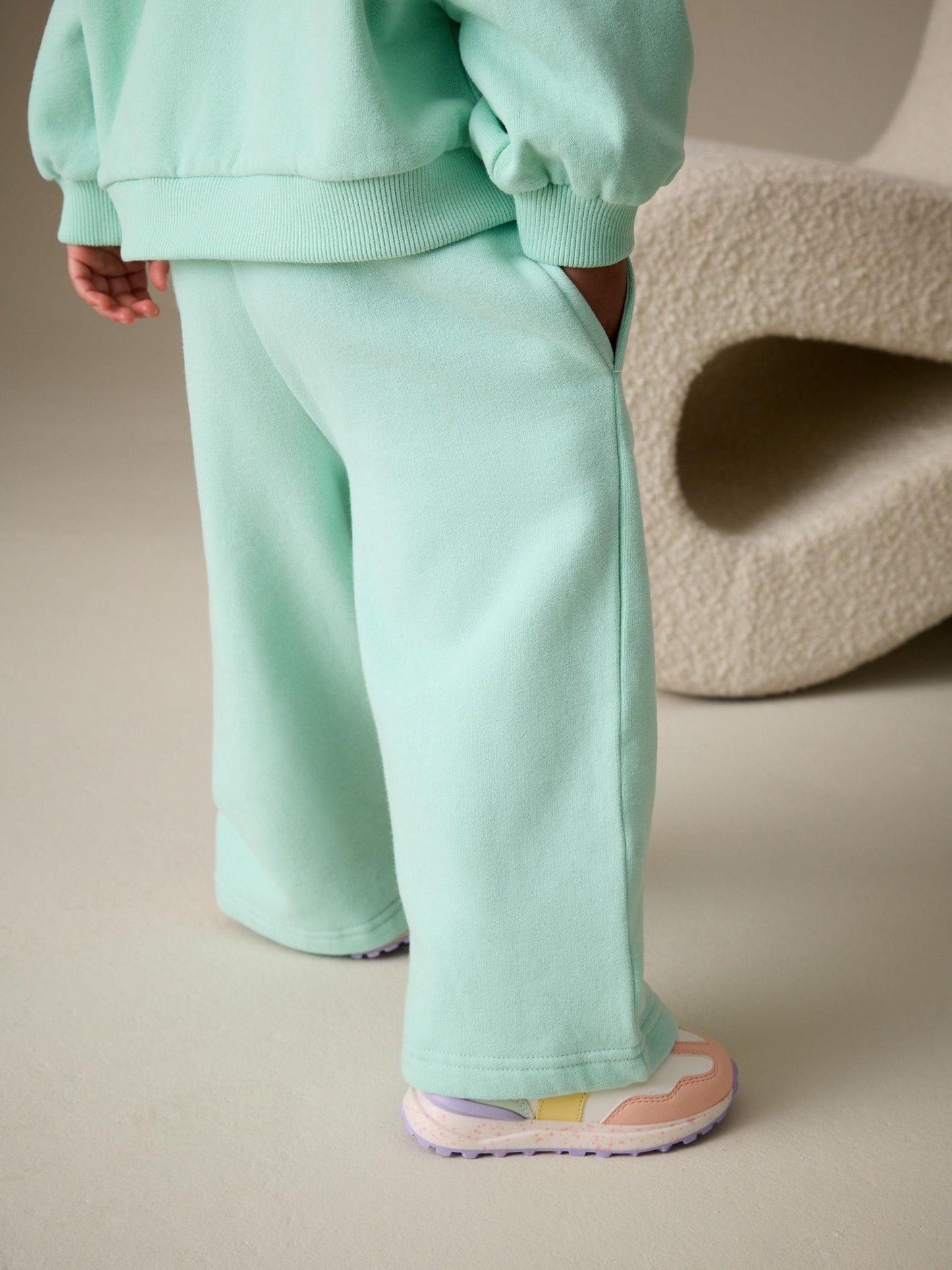 Mint Green Wide Leg Sweat Joggers (3mths-7yrs) image 3