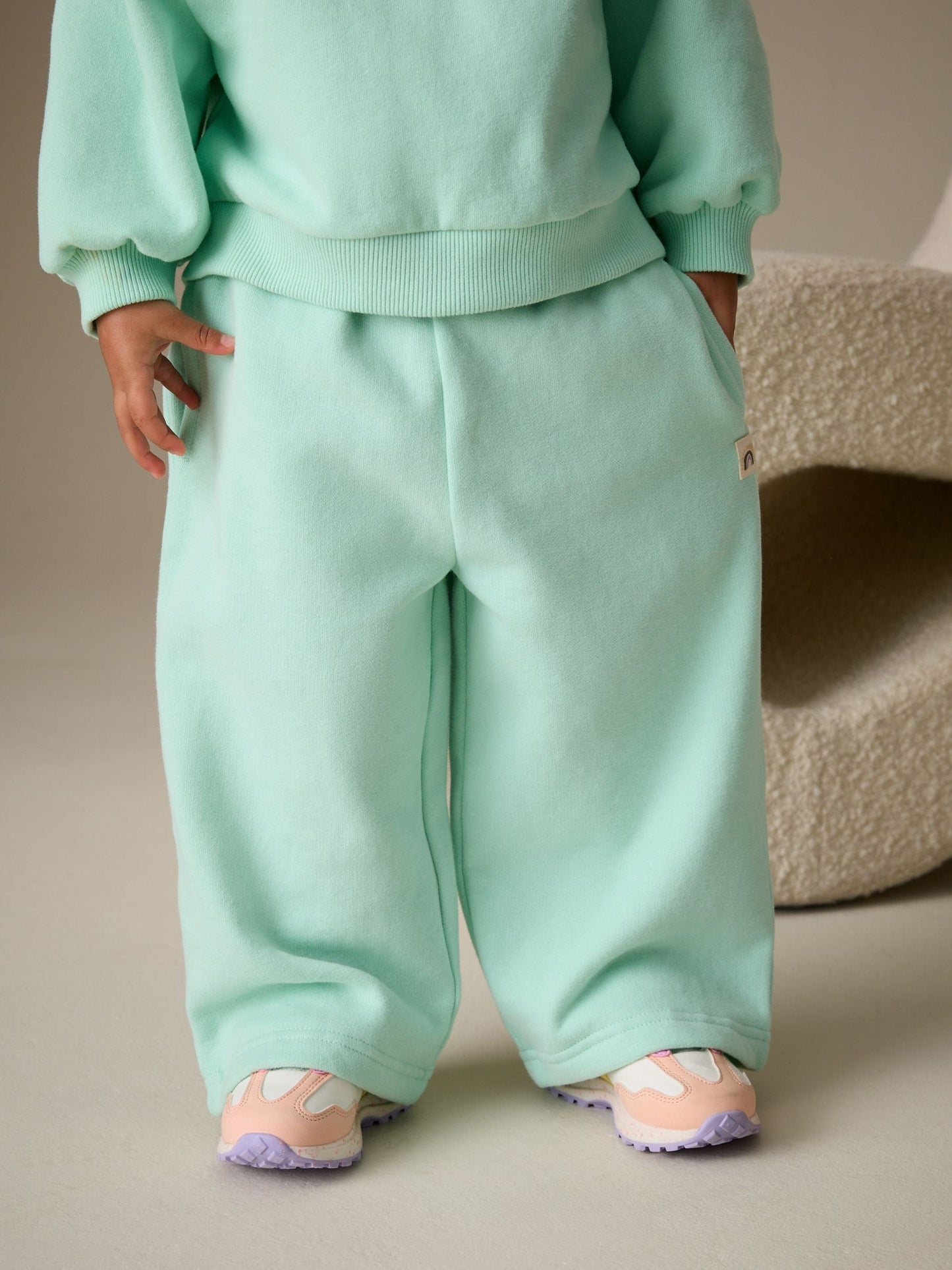 Mint Green Wide Leg Sweat Joggers (3mths-7yrs) image 4