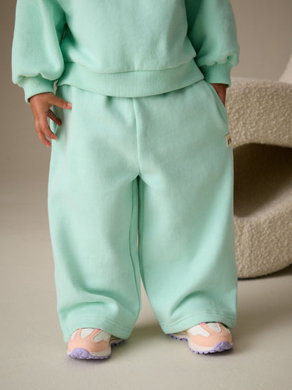 Mint Green Wide Leg Sweat Joggers (3mths-7yrs) image 4