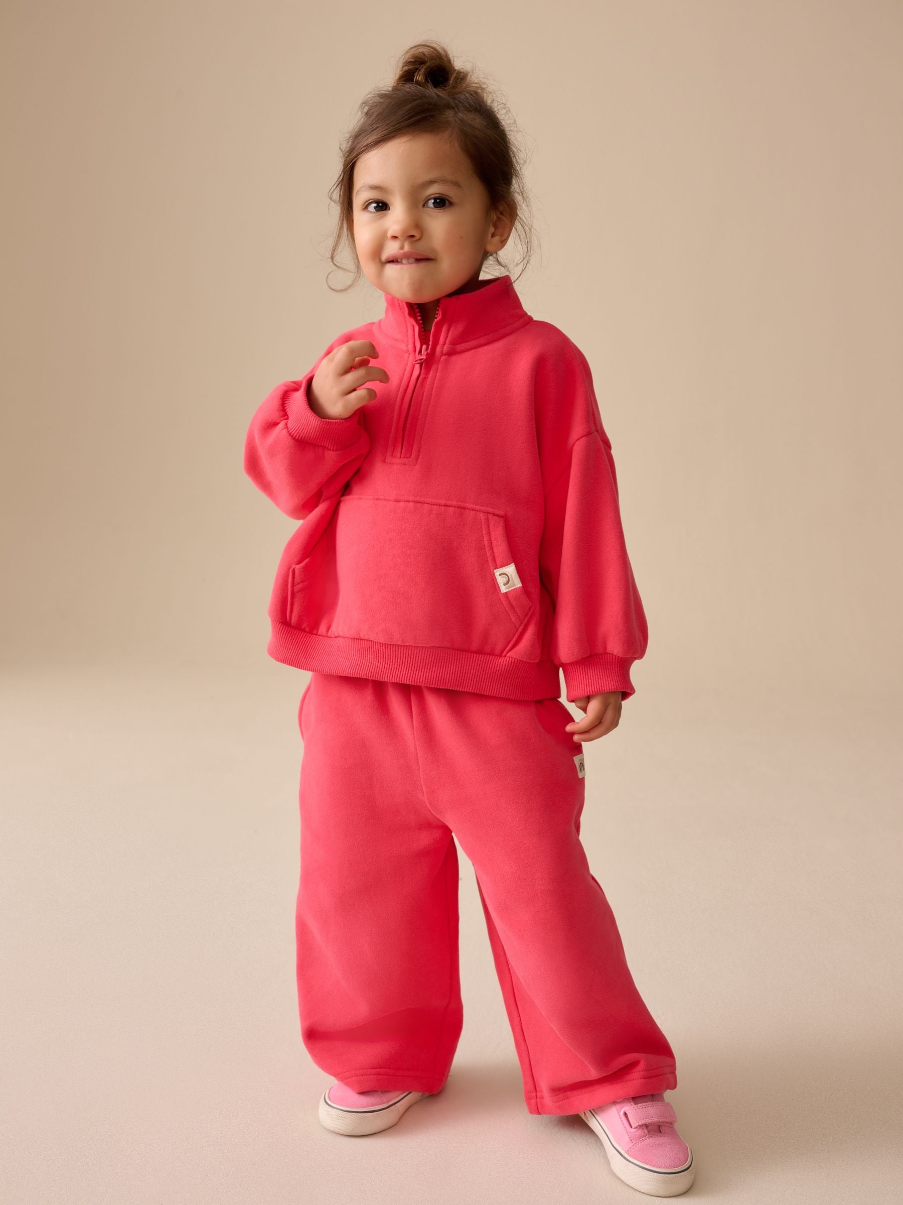 Fuchsia Pink Wide Leg Sweat Joggers (3mths-7yrs) image 2