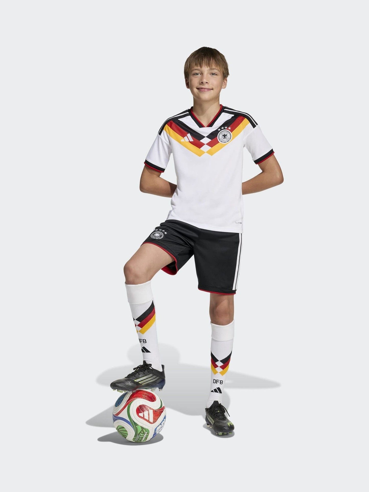 Dsiney Kidz - adidas White Germany 26 Home Kids Jersey image 4