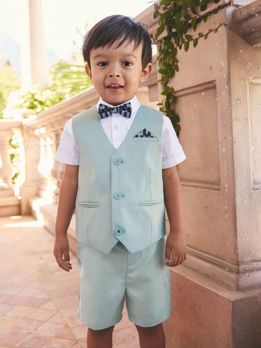 Baker by Ted Baker Green Baker by Ted Baker Shirt Waistcoat and Shorts Set - image 1