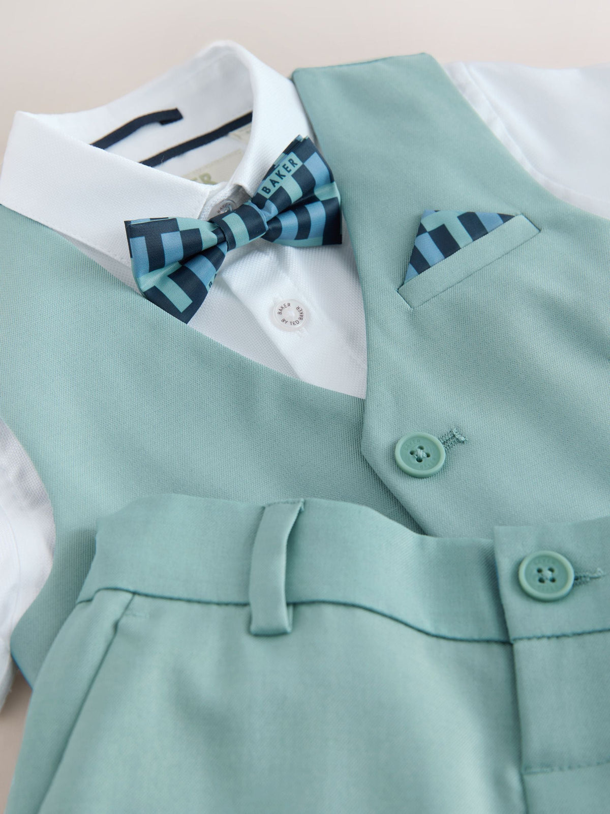 Baker by Ted Baker Green Baker by Ted Baker Shirt Waistcoat and Shorts Set - image 11