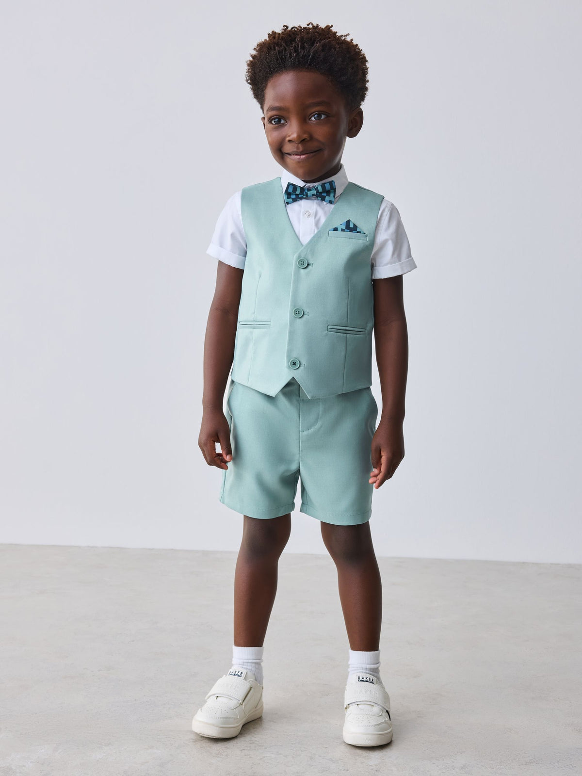 Baker by Ted Baker Green Baker by Ted Baker Shirt Waistcoat and Shorts Set - image 2
