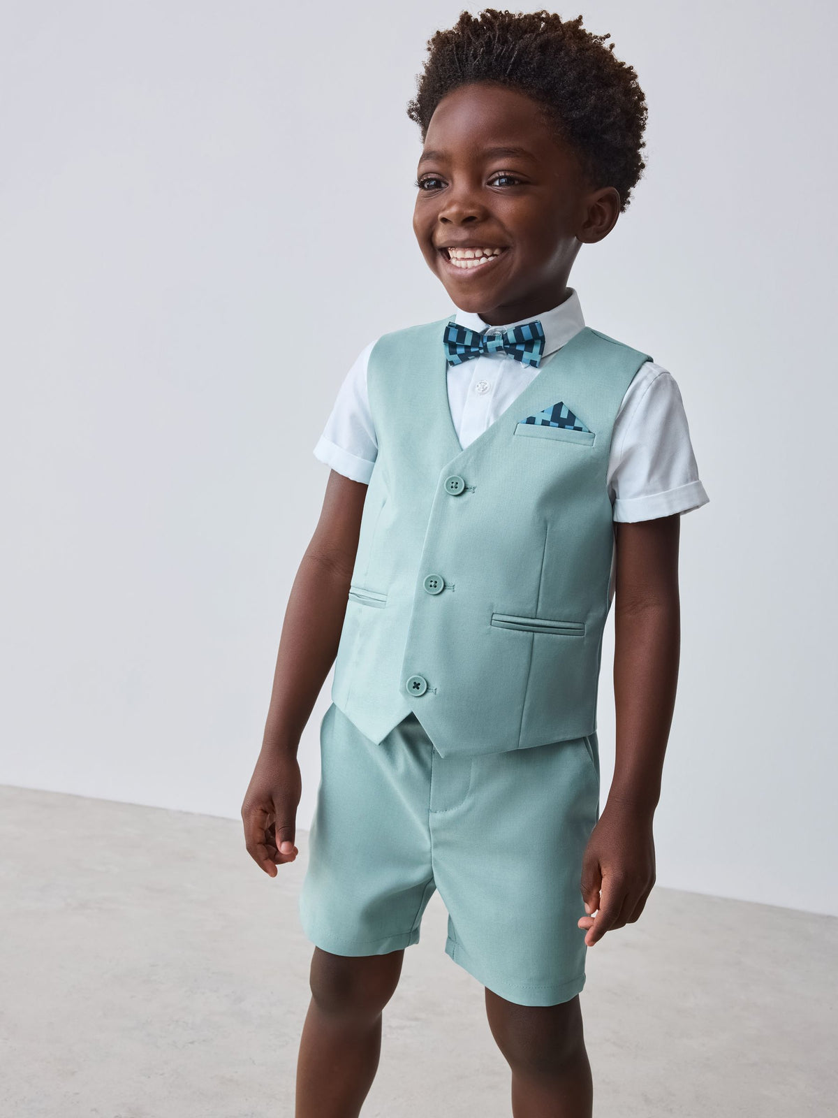 Baker by Ted Baker Green Baker by Ted Baker Shirt Waistcoat and Shorts Set - image 3