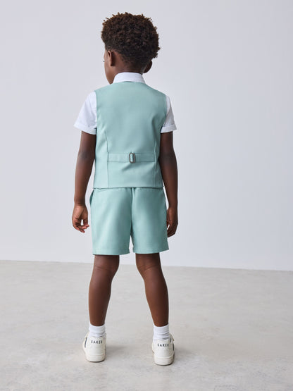 Baker by Ted Baker Green Baker by Ted Baker Shirt Waistcoat and Shorts Set - image 4