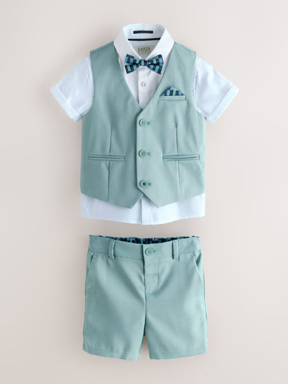 Baker by Ted Baker Green Baker by Ted Baker Shirt Waistcoat and Shorts Set - image 7