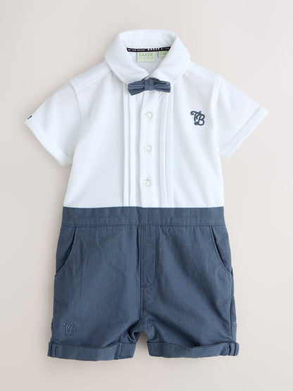 Baker by Ted Baker Blue/Navy Textured Smart Romper image 1