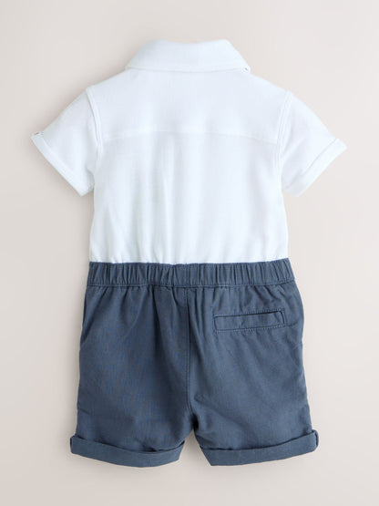 Baker by Ted Baker Blue/Navy Textured Smart Romper image 2