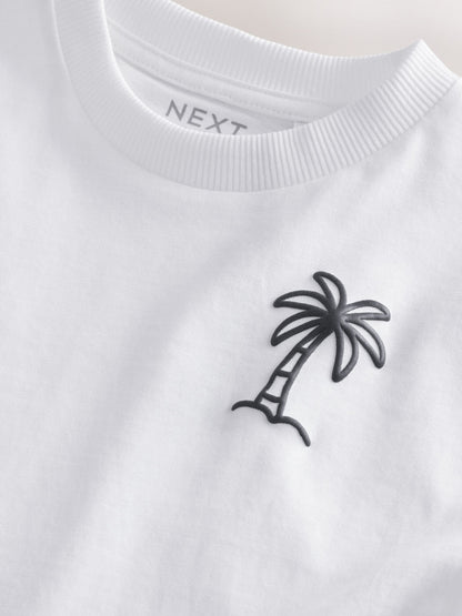 Dsiney Kidz - White Palm Tree Short Sleeve Small Graphic T-Shirt (3mths-7yrs) image 4