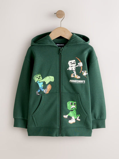 Dsiney Kidz - Green Minecraft Zip Through Hoodie (3-16yrs) image 4