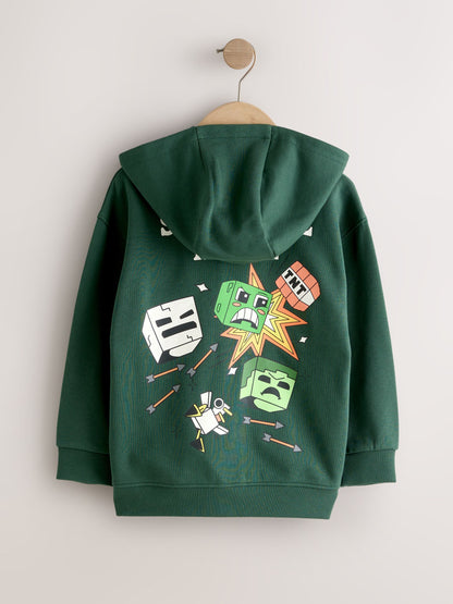 Dsiney Kidz - Green Minecraft Zip Through Hoodie (3-16yrs) image 5