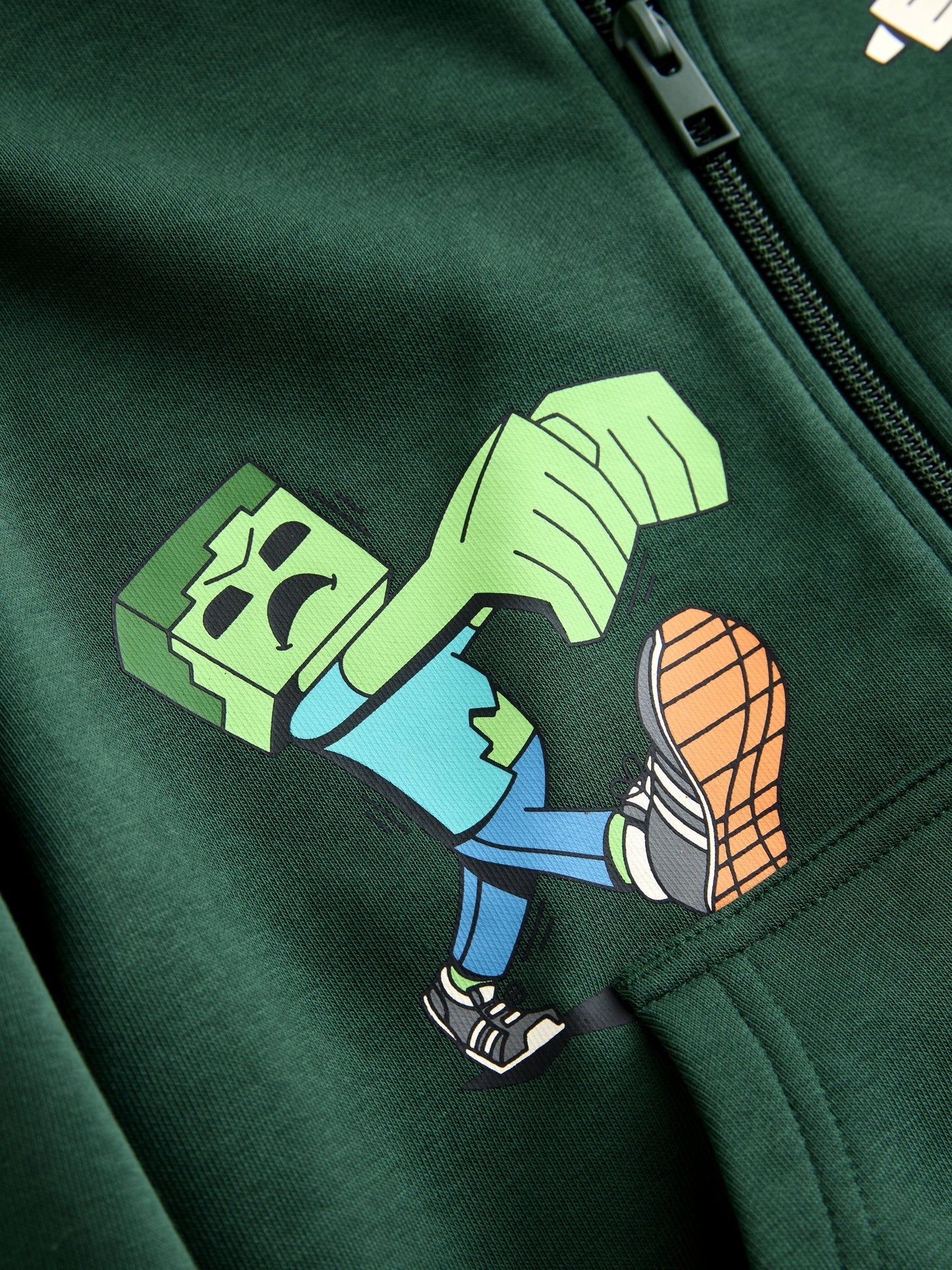 Dsiney Kidz - Green Minecraft Zip Through Hoodie (3-16yrs) image 7