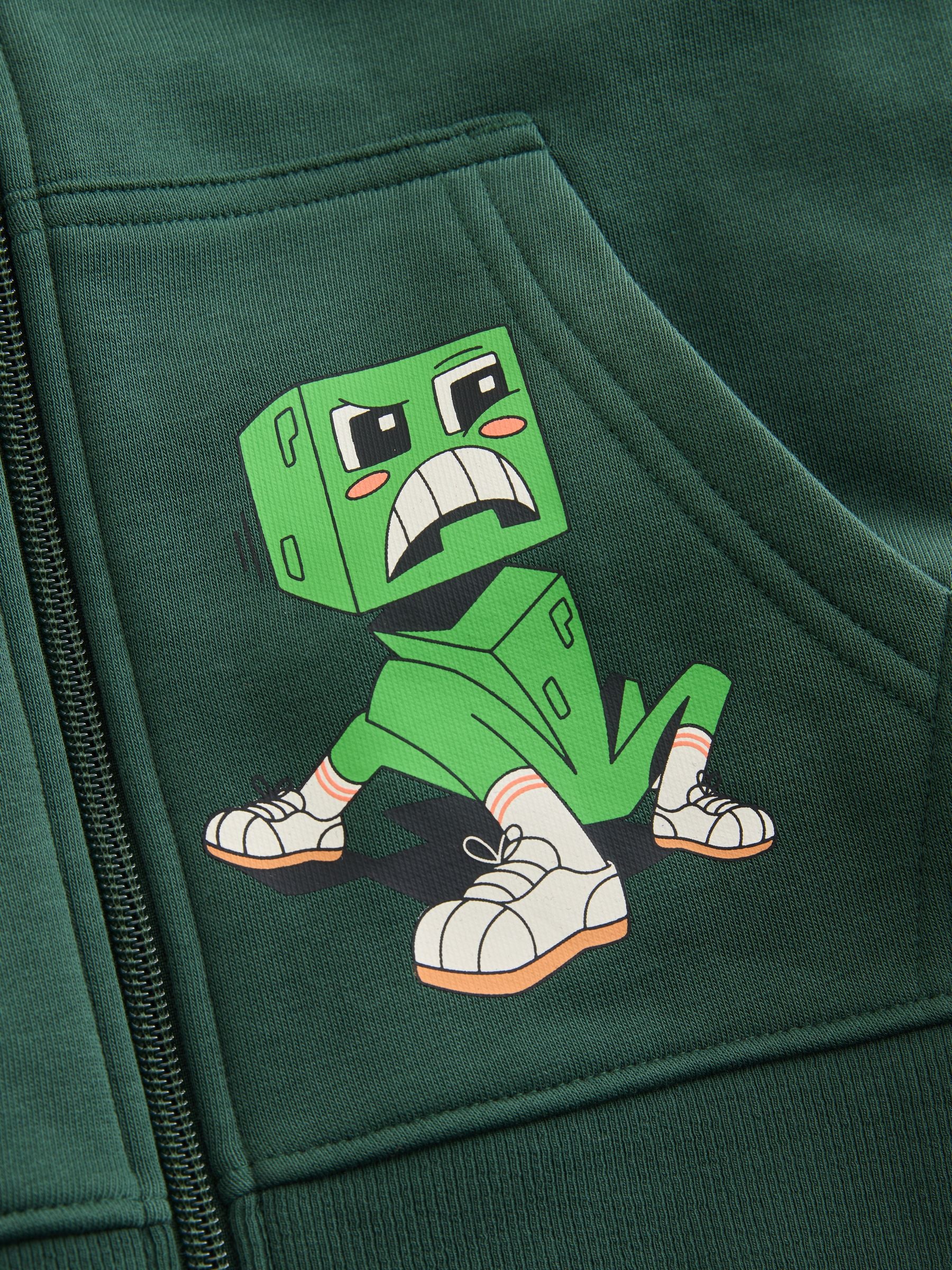 Dsiney Kidz - Green Minecraft Zip Through Hoodie (3-16yrs) image 8