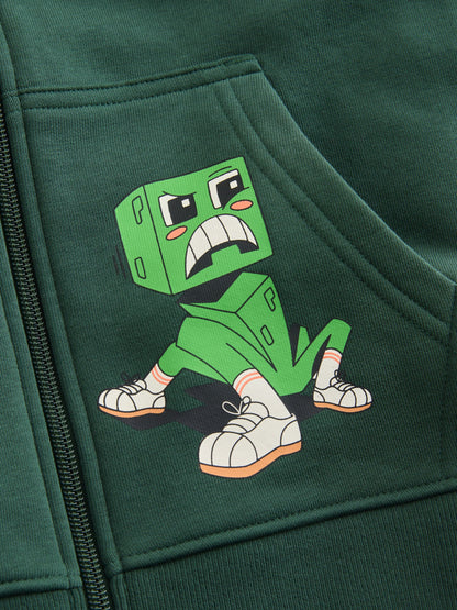 Dsiney Kidz - Green Minecraft Zip Through Hoodie (3-16yrs) image 8