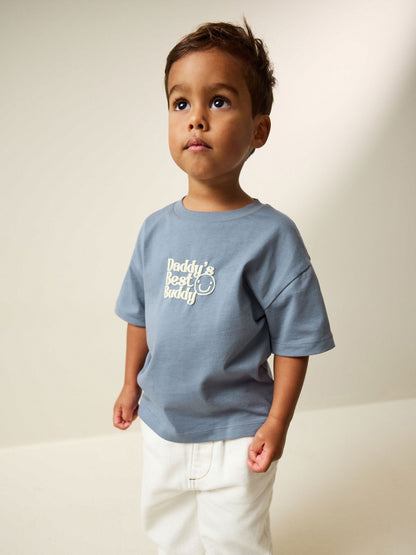 Dsiney Kidz - Blue Daddy's Best Buddy Short Sleeve Small Graphic T-Shirt (3mths-7yrs) image 2