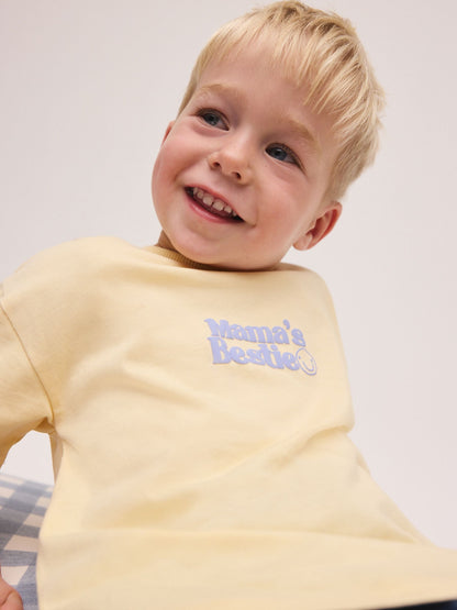 Dsiney Kidz - Yellow Mama's Bestie Short Sleeve Small Graphic T-Shirt (3mths-7yrs) image 2