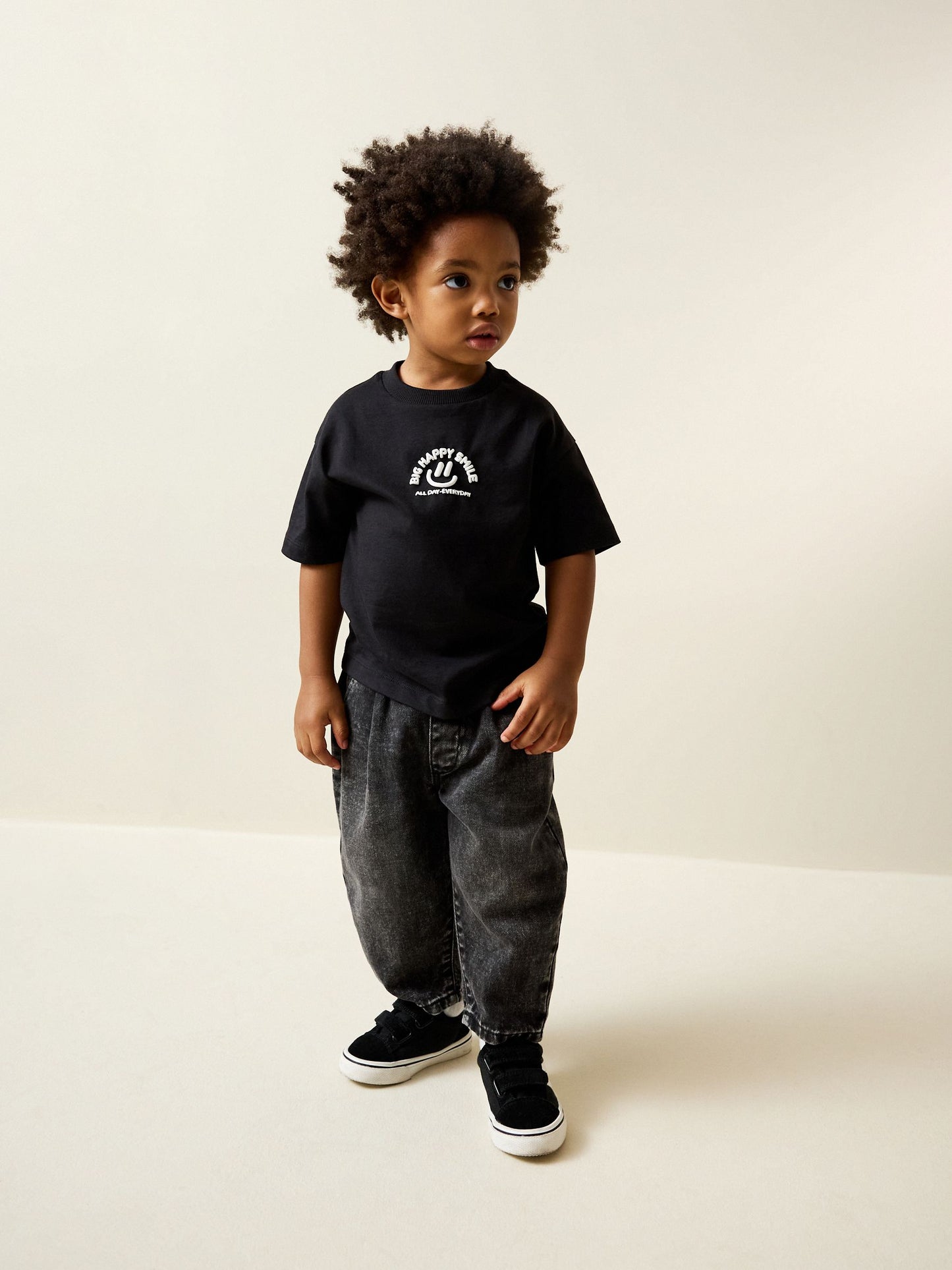 Dsiney Kidz - Black Smile Short Sleeve Small Graphic T-Shirt (3mths-7yrs) image 3