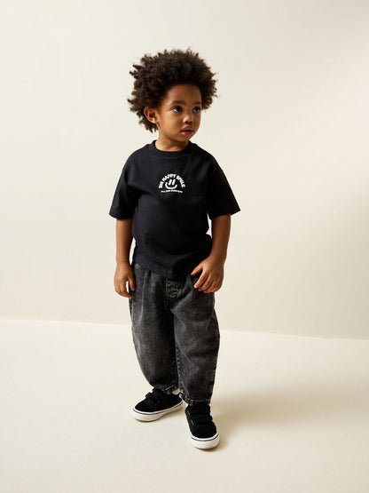 Dsiney Kidz - Black Smile Short Sleeve Small Graphic T-Shirt (3mths-7yrs) image 3
