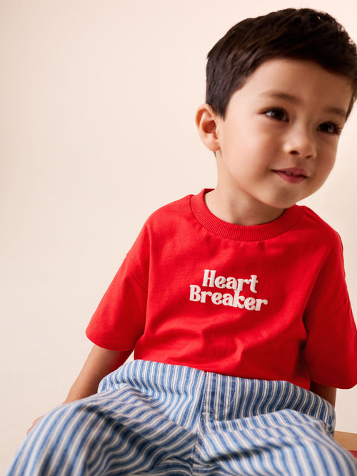 Red Heart Breaker Short Sleeve Small Graphic T-Shirt (3mths-8yrs) image 1
