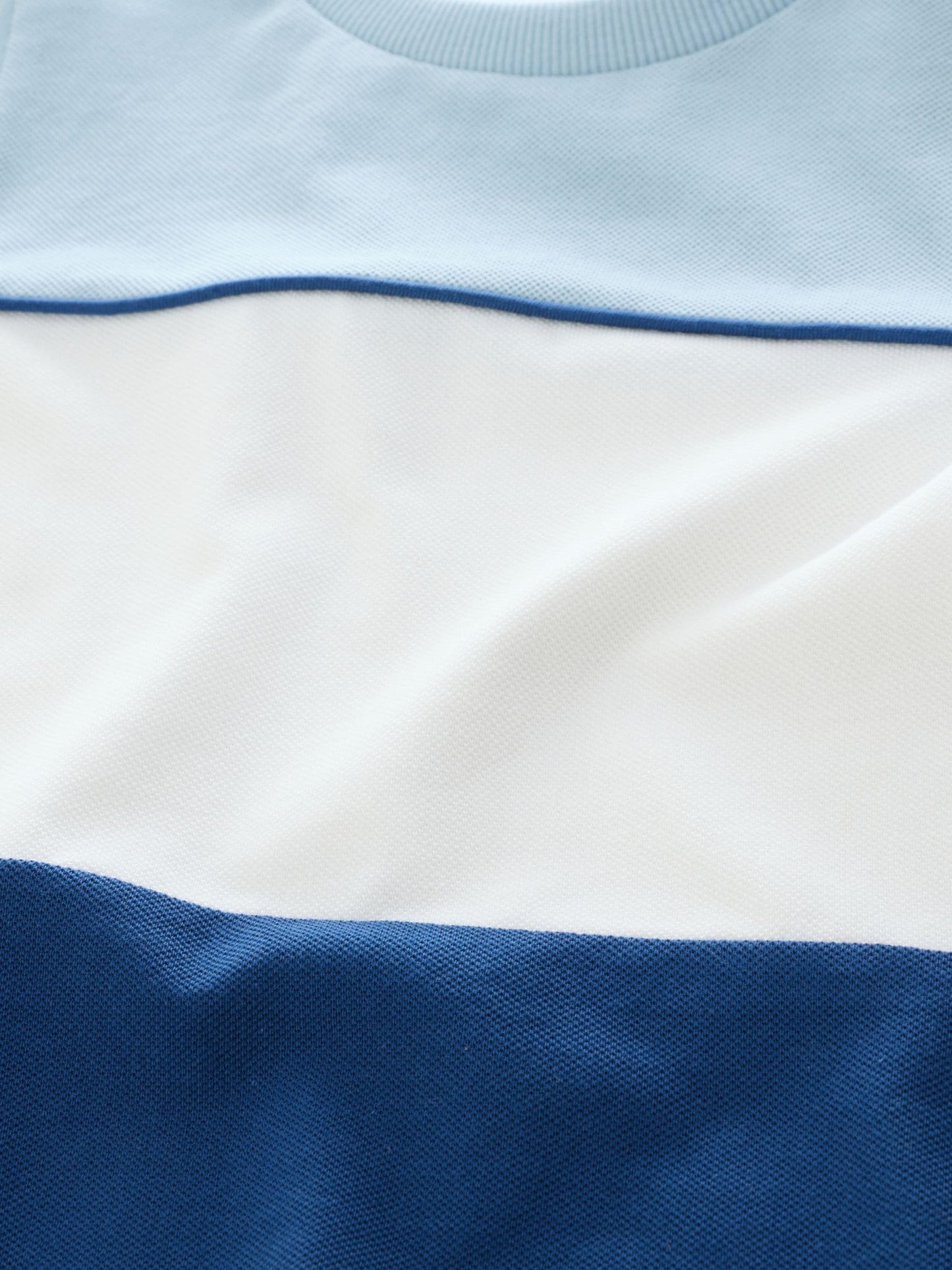 Blue/White/Navy Short Sleeve Colourblock T-Shirt (3mths-7yrs) (3mths-7yrs) image 3
