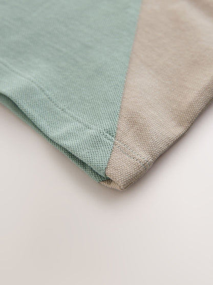 Sage Green/Neutral/White Short Sleeve Colourblock T-Shirt (3mths-7yrs) (3mths-7yrs) image 3