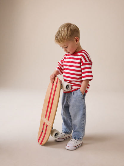 Red/White Short Sleeve Stripe T-Shirt (3mths-7yrs) (3mths-7yrs) image 2