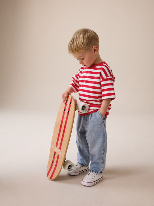 Red/White Short Sleeve Stripe T-Shirt (3mths-7yrs) (3mths-7yrs) image 2
