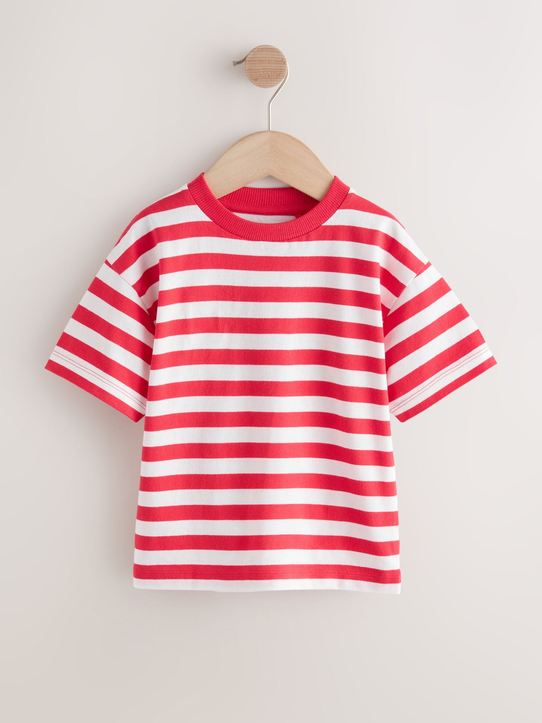 Red/White Short Sleeve Stripe T-Shirt (3mths-7yrs) (3mths-7yrs) image 4
