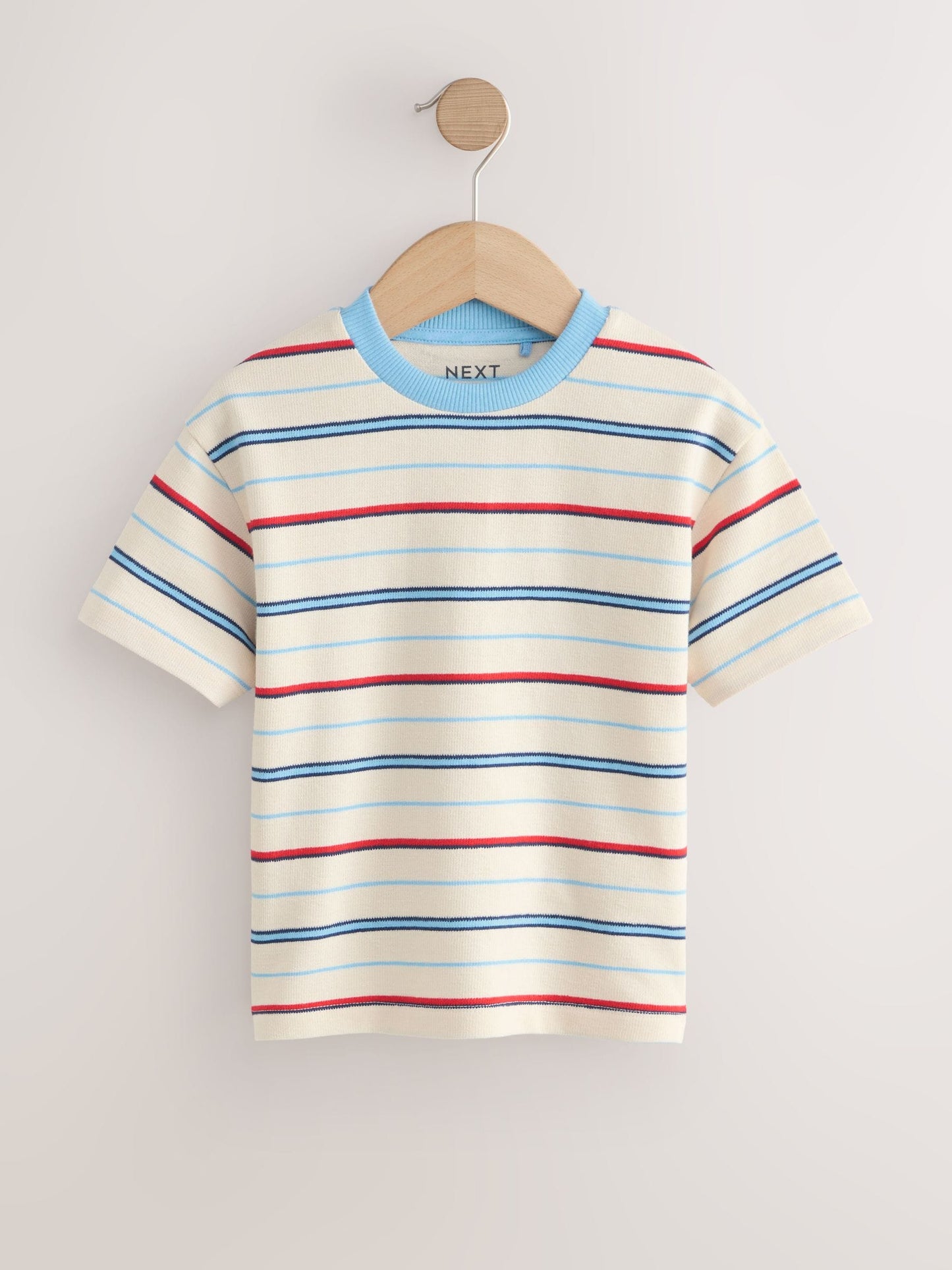 White/Red/Blue Short Sleeve Stripe T-Shirt (3mths-7yrs) (3mths-7yrs) image 5