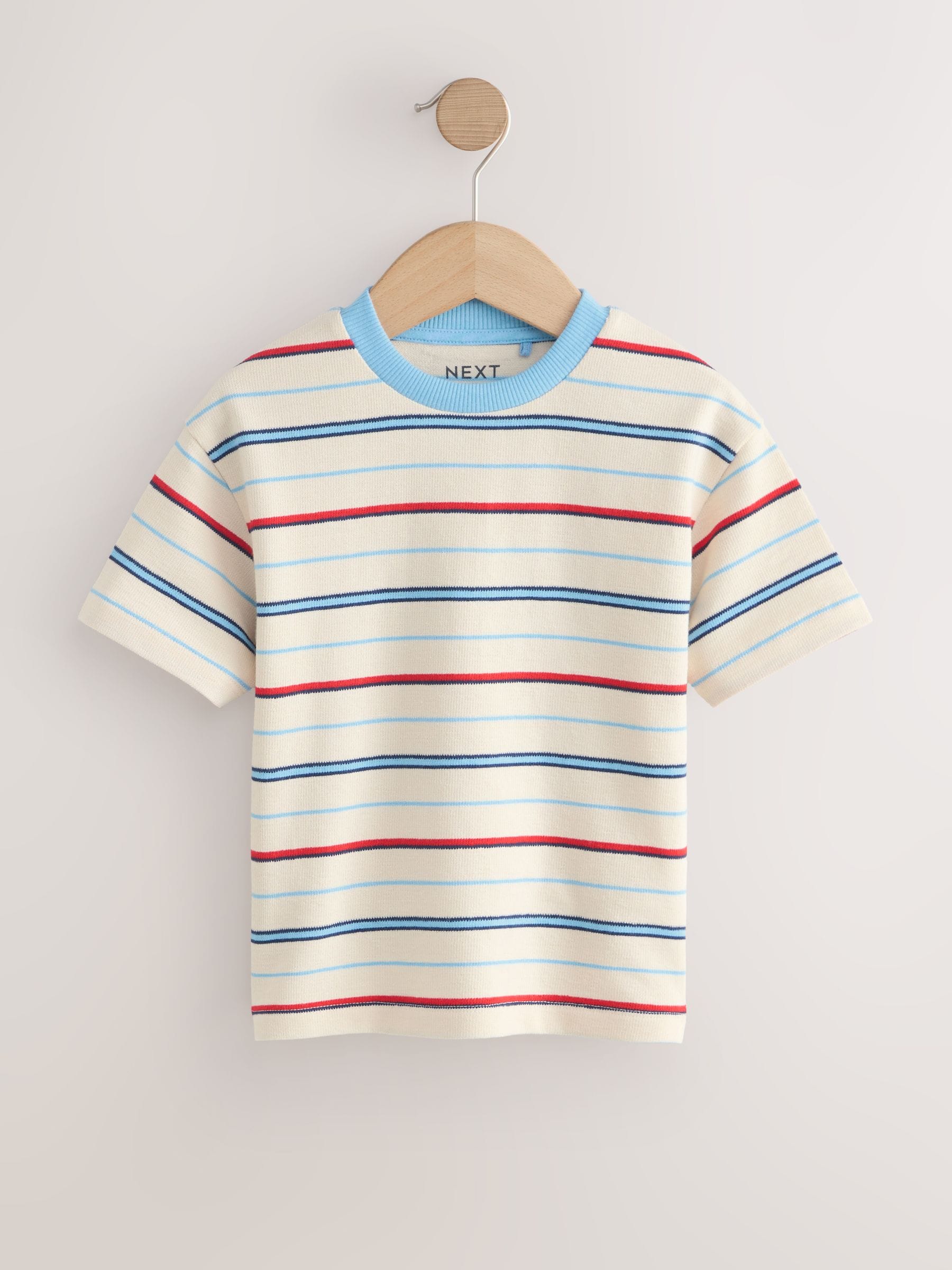 White/Red/Blue Short Sleeve Stripe T-Shirt (3mths-7yrs) (3mths-7yrs) image 5