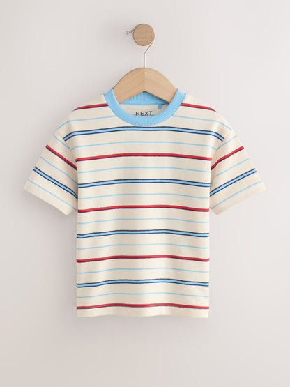 White/Red/Blue Short Sleeve Stripe T-Shirt (3mths-7yrs) (3mths-7yrs) image 5
