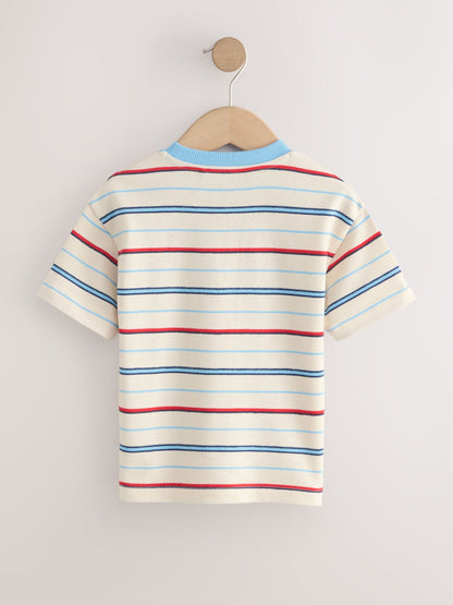 White/Red/Blue Short Sleeve Stripe T-Shirt (3mths-7yrs) (3mths-7yrs) image 6